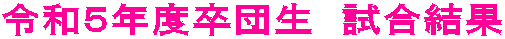 令和５年度卒団生　試合結果