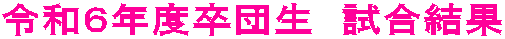 令和６年度卒団生　試合結果