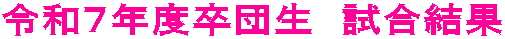 令和７年度卒団生　試合結果
